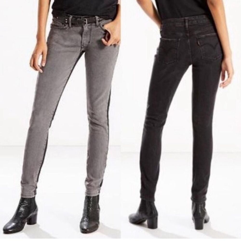 Levi-s Women's Black and Grey Jeans